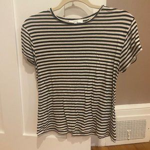 Vince striped, crop-length silk/viscose t-shirt - Size S